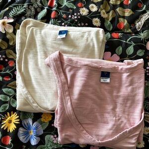 Old Navy Luxe Ribbed Tank Tops in Blush Pink and Cream